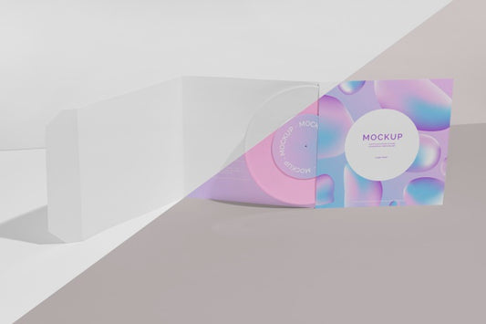 Free Retro Mock-Up Vinyl Disk Abstract Packaging Psd