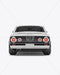 Free Retro Sport Car Mockup - Back View