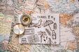 Free Retro Travel Concept Mockup With Paper Psd