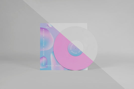 Free Retro Vinyl Disk With Abstract Packaging Mock-Up Psd