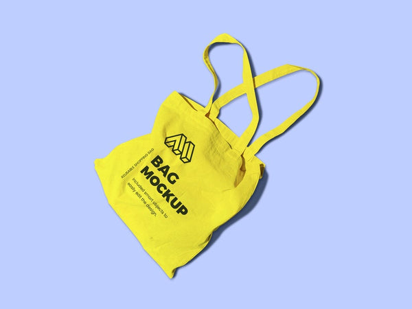 Free Reusable Bag Top View Mockup