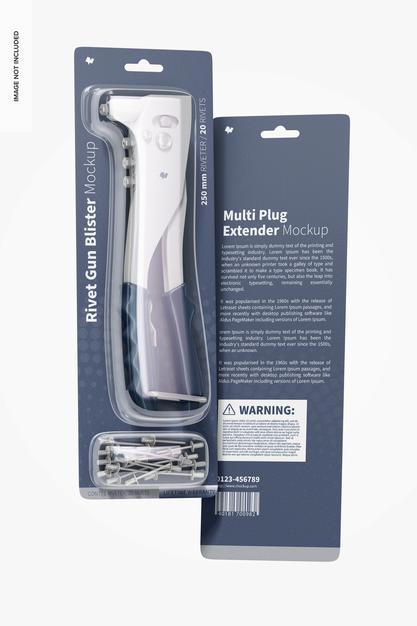 Free Rivet Gun Blisters Mockup, Front And Back Psd