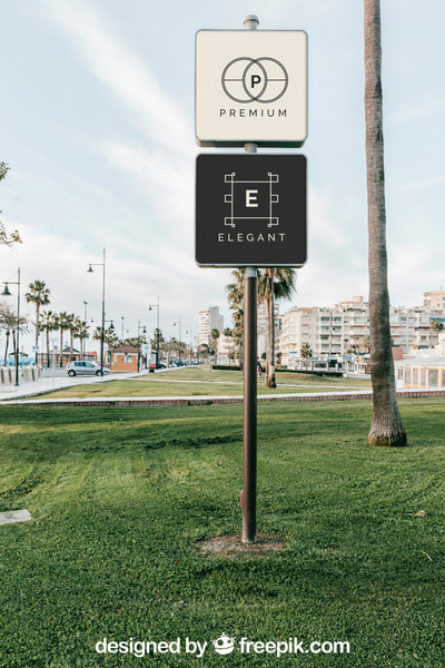 Free Road Sign Mockup Of Two Psd