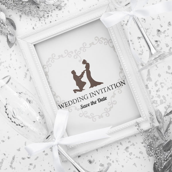 Free Romantic Wedding Invitation Frame Psd