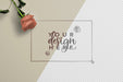 Free Rose On Stem Background Mockup Psd