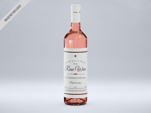Free Rose Wine Bottle Mockup Psd