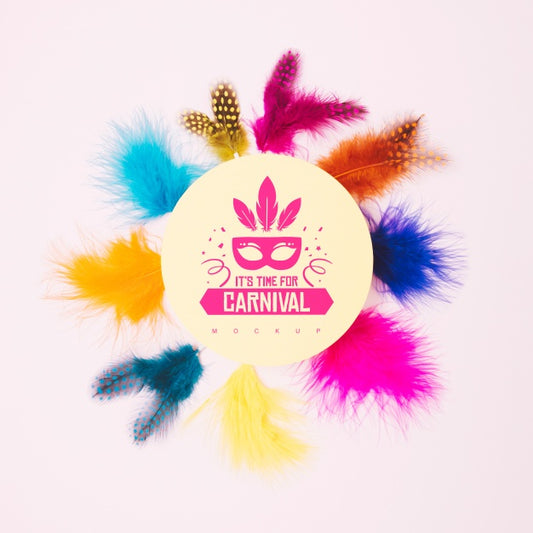 Free Round Paper Mockup With Carnival Concept Psd