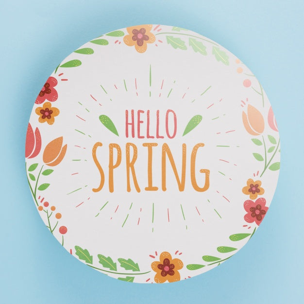 Free Round Paper Template With Flowers For Spring Psd