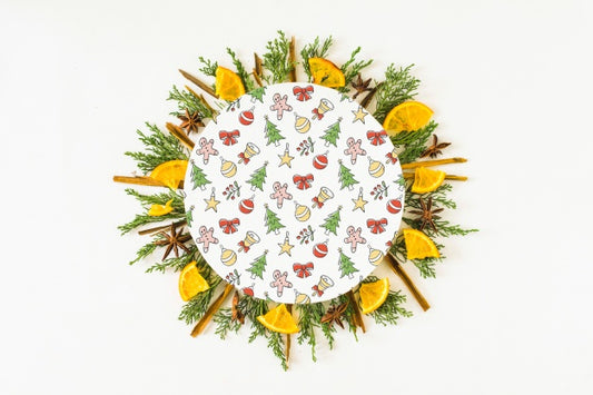 Free Round Paper With Flowers Around Psd