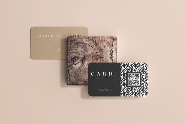 Free Rounded Corner Business Cards Mockup Psd