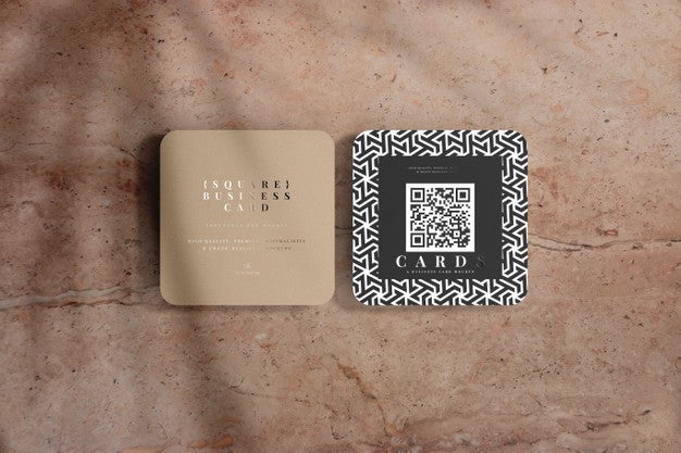Free Rounded Corner Square Business Cards Mockup Psd