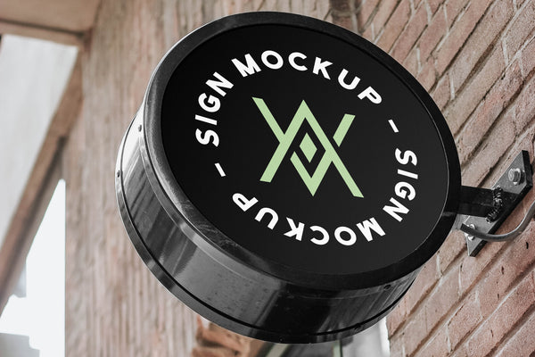 Free Rounded Sign Mockup