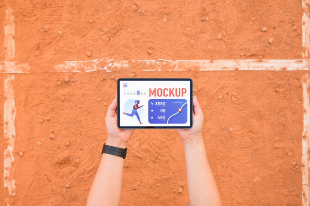 Free Runner On Stadium Concept Mock-Up Psd