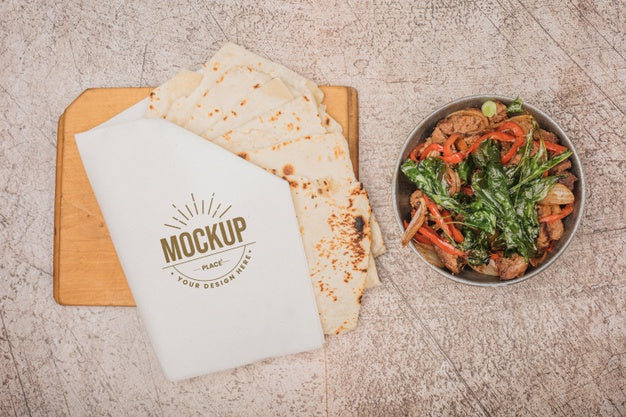 Free Salad And Tortilla Healthy Food Mock-Up Psd