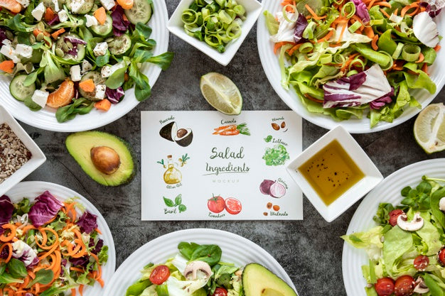 Free Salad For Lunch At Work Frame Psd