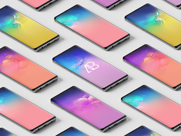 Free Samsung Galaxy S10 Isometric Mockup