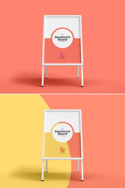 Free Sandwich Board Mockup For Outdoor Restaurant Advertisement 2018