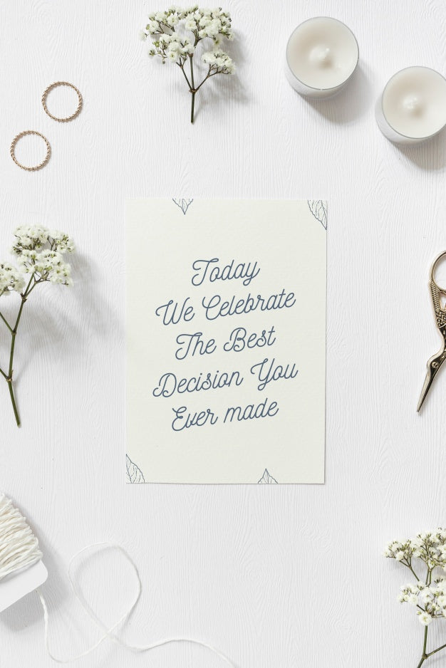 Free Save The Date Card Mockup Psd