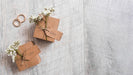 Free Save The Date Label Mockup On Present Psd