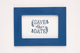 Free Save The Date Mock-Up Dark Blue Frame Psd