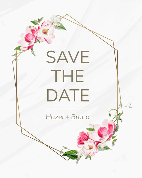 Free Save The Date Wedding Invitation Mockup Card Psd