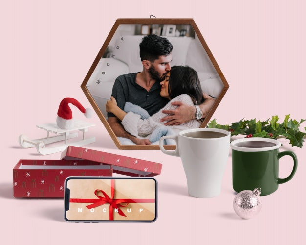 Free Scene Creator Mockup With Christmas Concept Psd