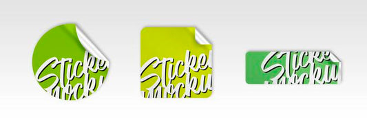 Free Set Of Three Modern Stickers Mockup Psd
