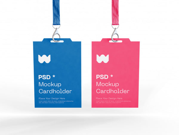 Free Set Of Two Badge Identity Cards Mockup Psd