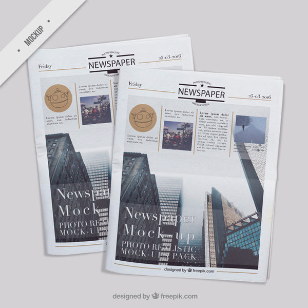 Free Several Realistic Newspaper Mockups Psd