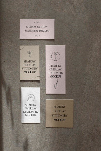 Free Shadow Overlay Stationery Mockup Psd