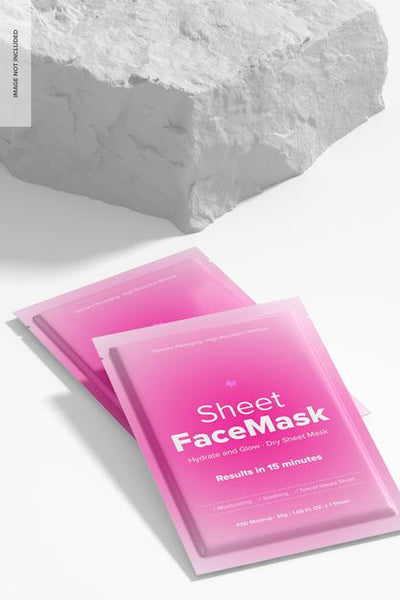 Free Sheet Face Mask Scene Mockup Psd