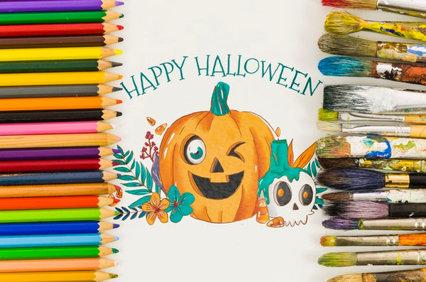 Free Sheet With Happy Halloween Concept Psd