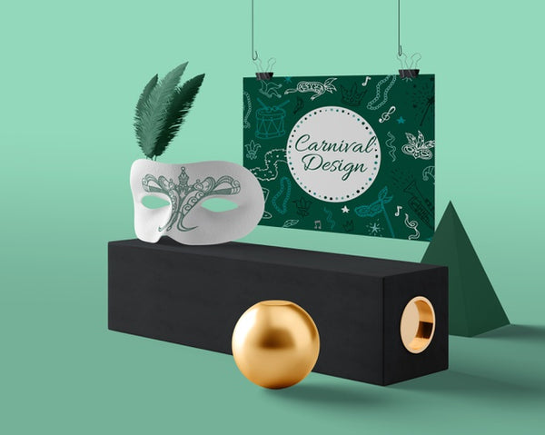 Free Shelf With Decorations For Carnival Psd