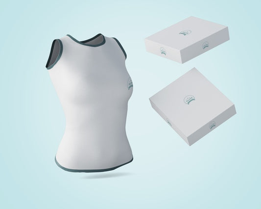 Free Shirt Mockup With Floating Boxes Psd