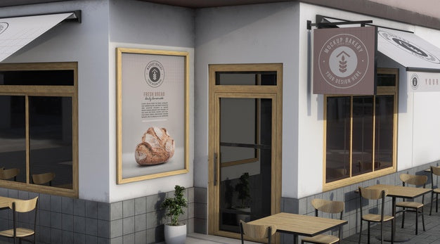 Free Shop Corner Mock-Up Composition Psd