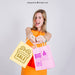 Free Shopping Bag Mockup With Blonde Woman Psd