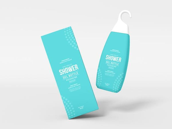 Free Shower Gel Bottle Packaging Mockup Psd