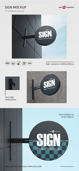 Free Sign Mockup In Psd