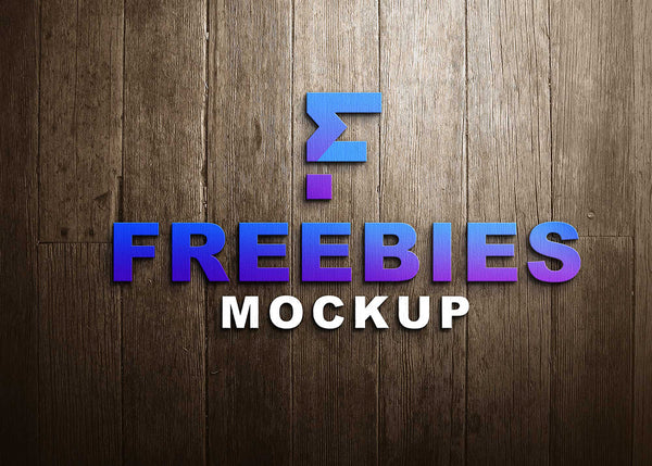 Free Simple 3D Logo Mockup