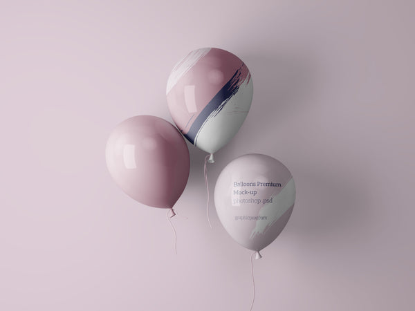 Free Simple Balloons Mockup