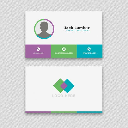 Free Simple Business Card With Geometric Shapes Psd