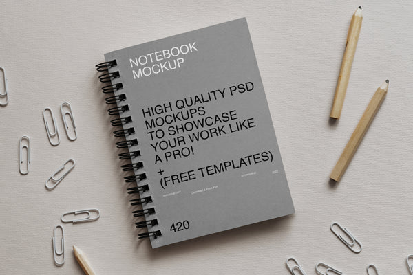 Free Simple Paper Notebook Mockup