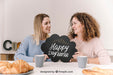 Free Slate Mockup For Mothers Day With Breakfast Psd