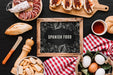 Free Slate Mockup With Traditional Spanish Food Psd