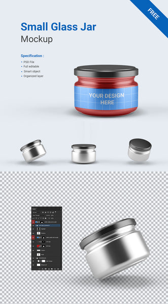 Free Small Glass Jar Mockup