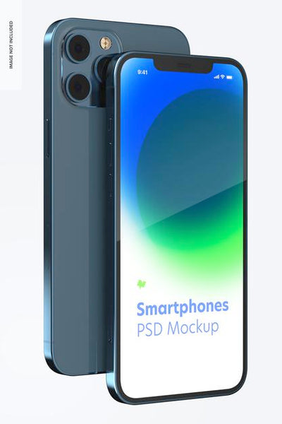 Free Smartphone Mockup, Front And Back View Psd