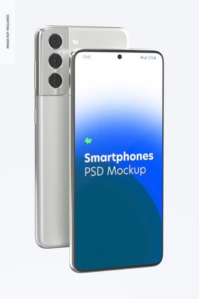 Free Smartphone Mockup, Front And Back View Psd