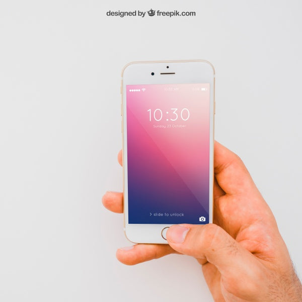 Free Smartphone Mockup With Hand Psd