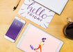 Free Smartphone Mockup With Office Materials On Table Psd