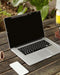 Free Smartphone With Laptop Mockup On Wooden Table